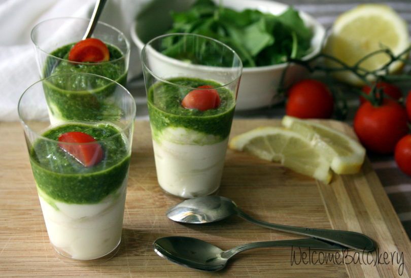 Mousse di bufala con pesto di rucola al limone