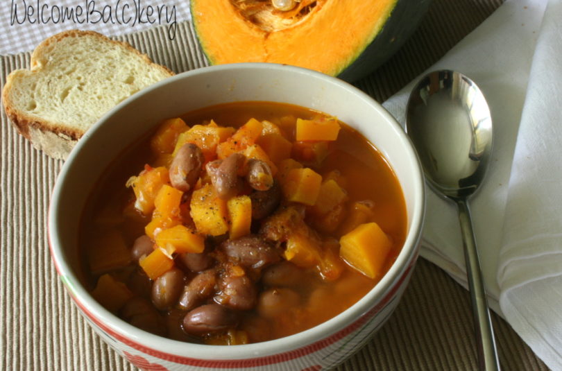 Minestrone di zucca e borlotti