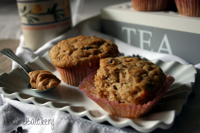 Muffins banana, peanut butter e cioccolato