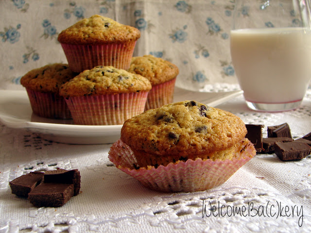 Muffins panna e gocce di cioccolato