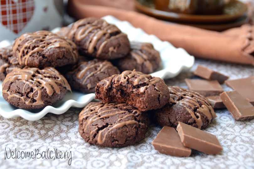 Cookies morbidi al cacao, senza uova nè burro