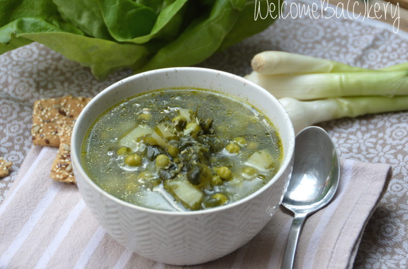 Minestrone di lattuga e piselli