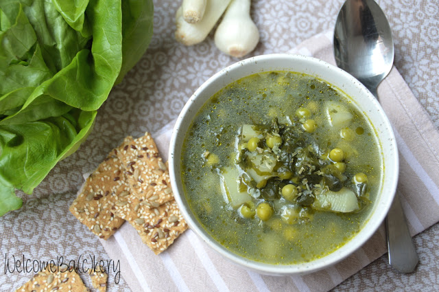 Minestrone di lattuga e piselli