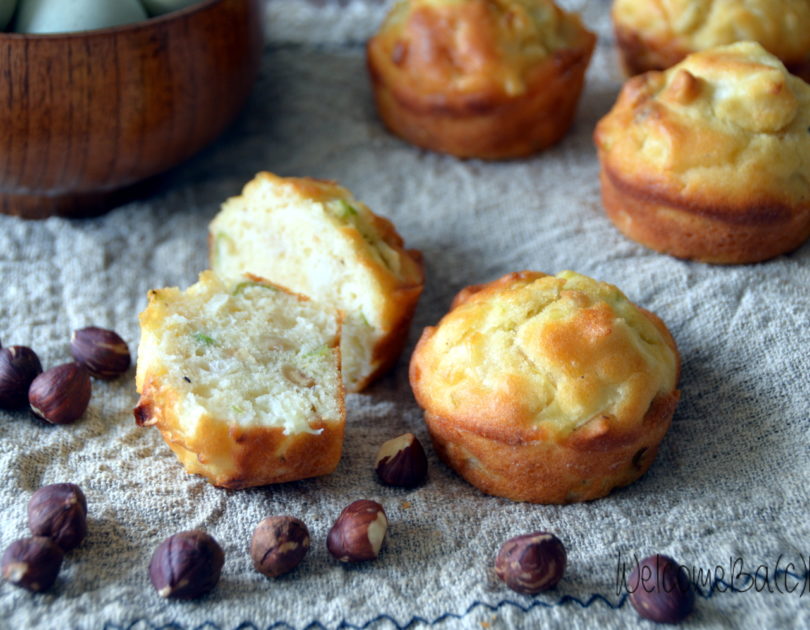 Leeks and hazelnuts muffins