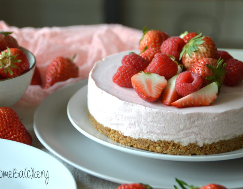 Strawberries cheesecake, no bake