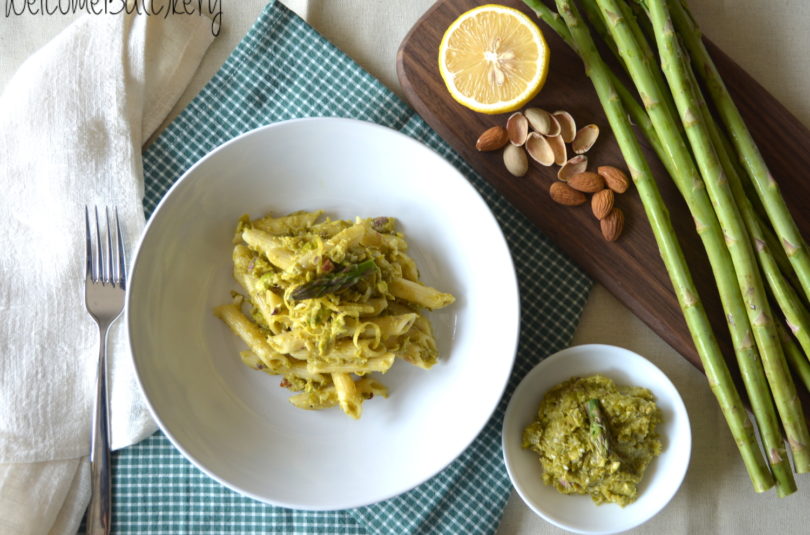 Penne con pesto di asparagi