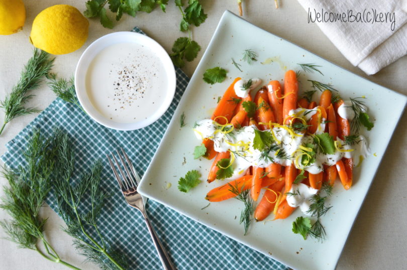 Carrots with yogurt and cinnamon