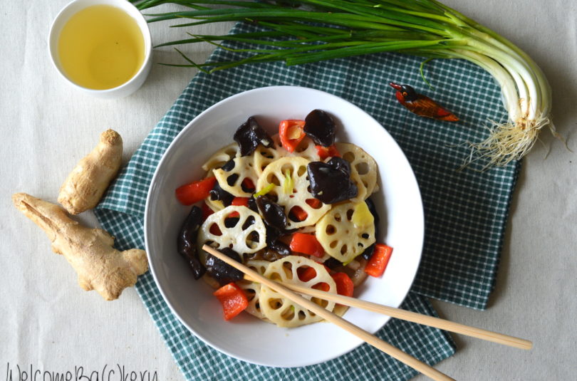 Stir fried lotus root