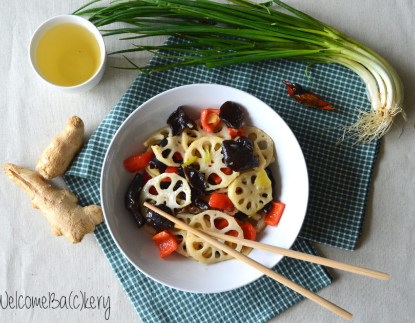 Stir fried lotus root