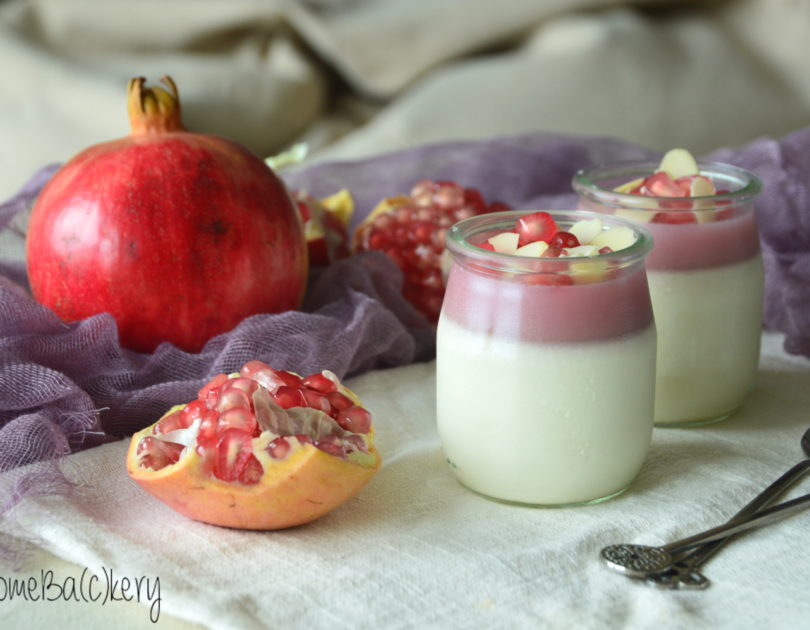 Panna cotta with pomegranate jelly