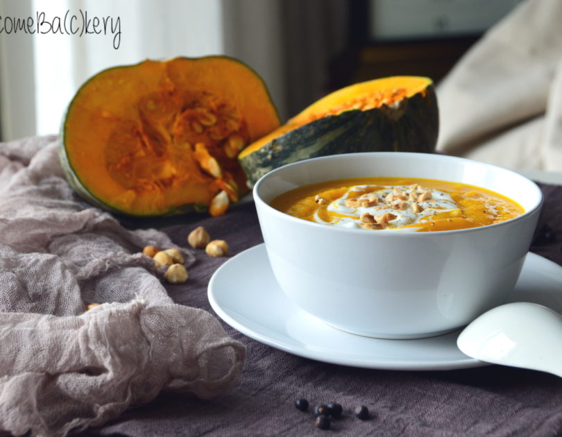 Pumpkin soup, with beer and juniper